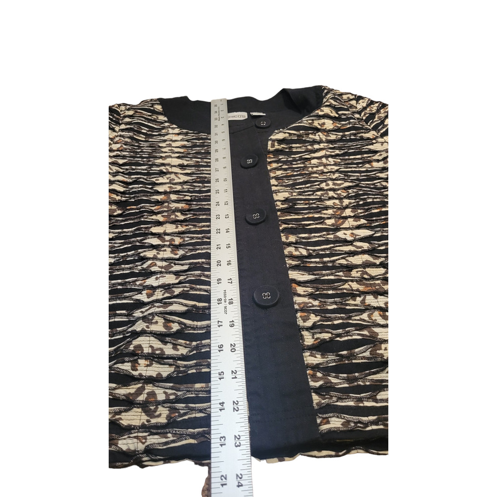 Chicos Quilted Patterned Button Up Jacket Womens … - image 8